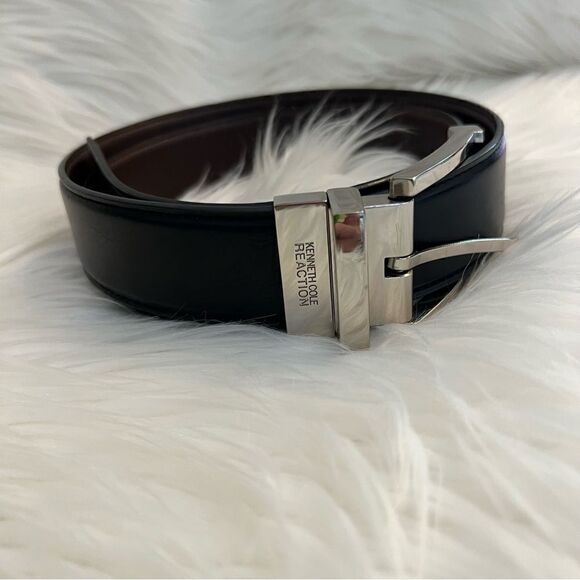 Kenneth Cole Reaction Belt Mens Brown Black Reversible Buckle Dress Size 36/90 - Picture 7 of 8
